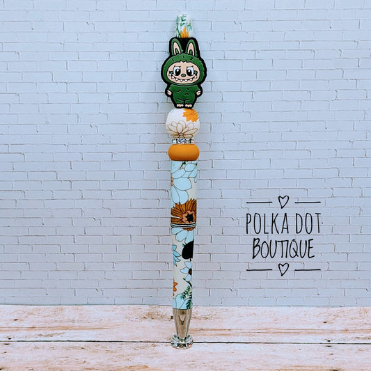 Labubu : Green Silicone Beaded Pen