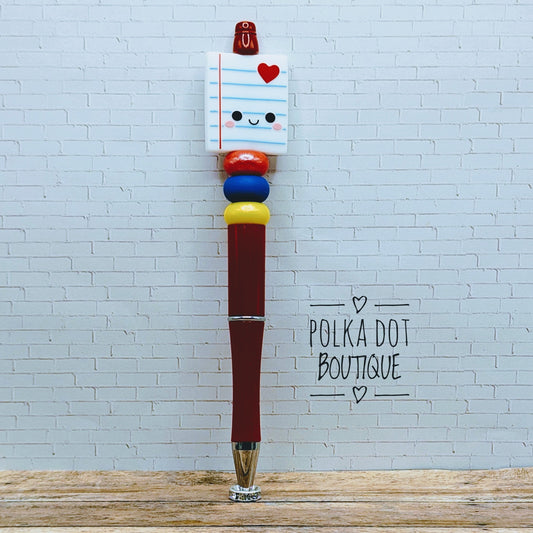Teacher : Paper Silicone Beaded Pen