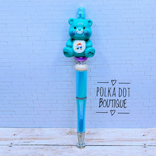 Care Bear : Teal Beaded Pen