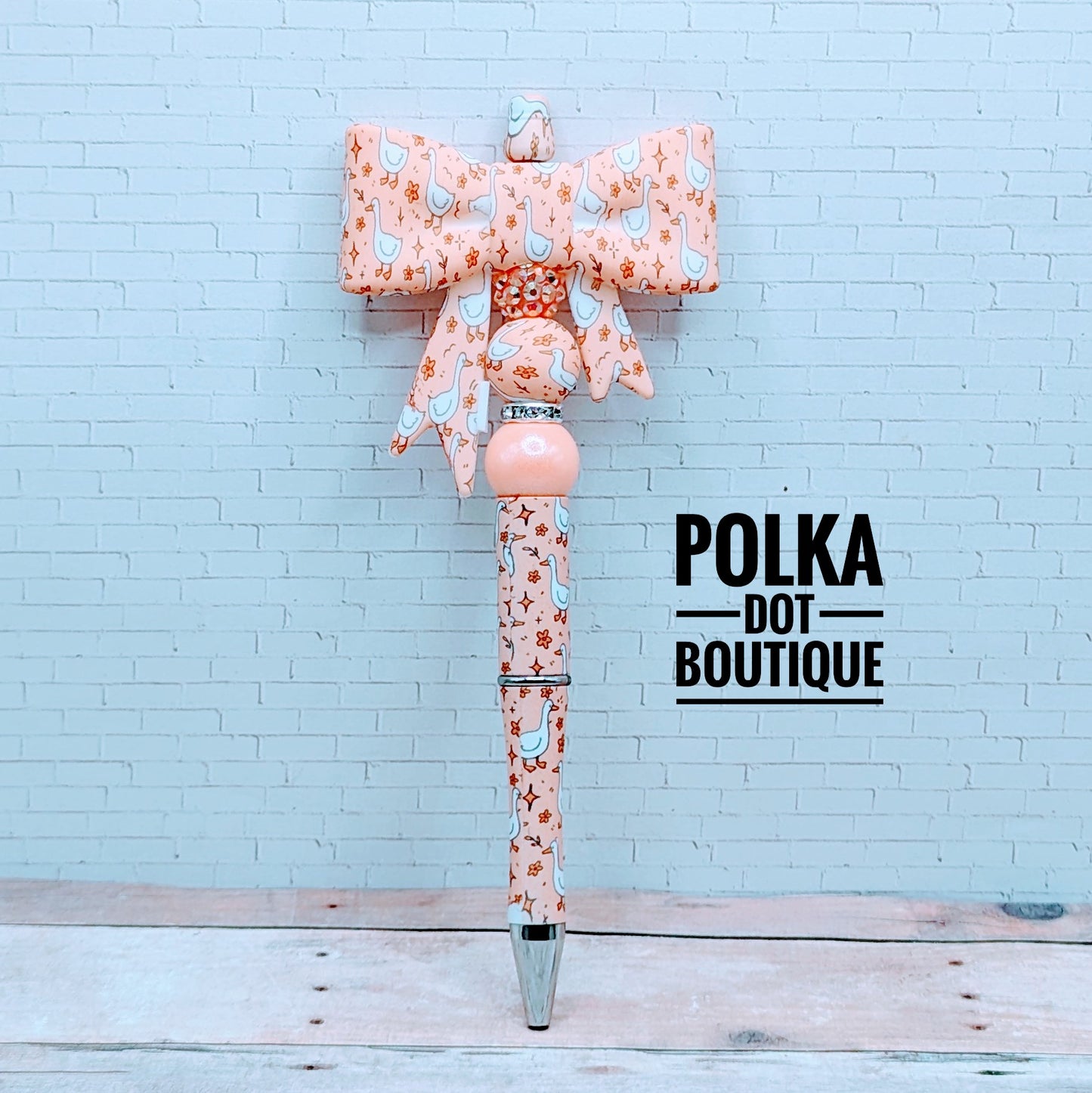 Bow : Duck Silicone Beaded Pen