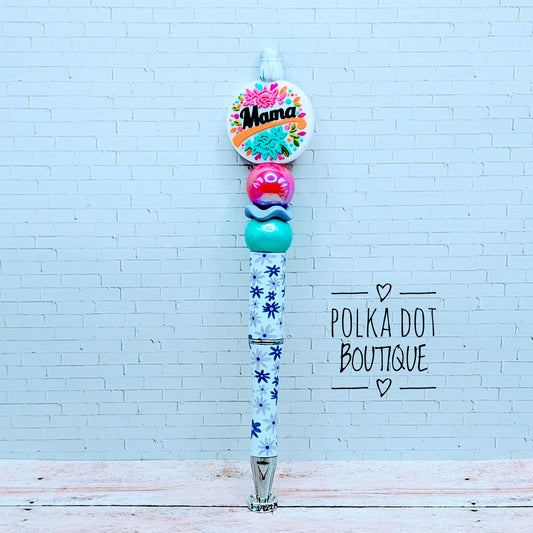 Mama Silicone Beaded Pen