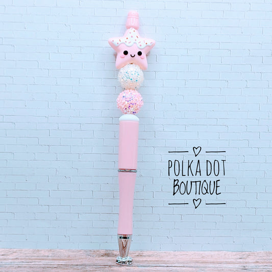 Sugar Cookie Star Silicone Beaded Pen