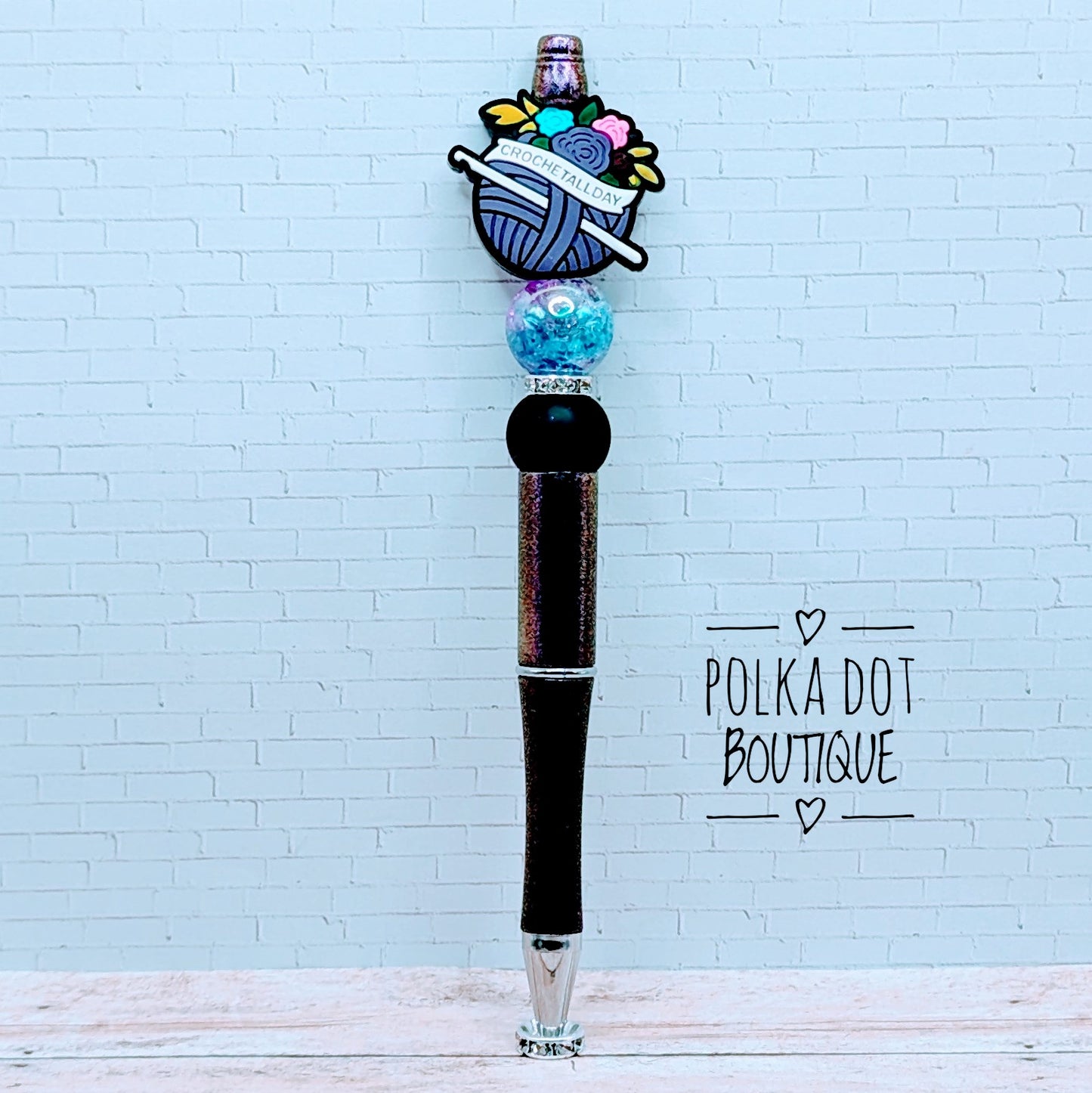 Crochet All day Purple Silicone Beaded Pen