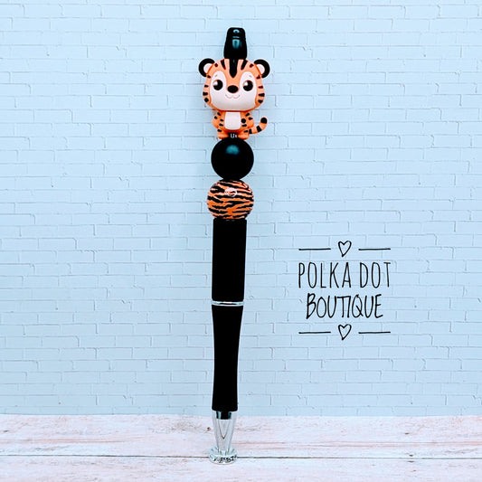 Tiger Silicone Beaded Pen