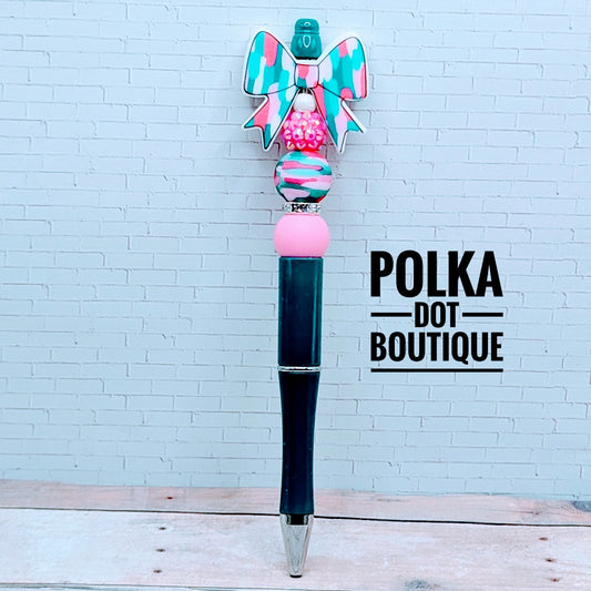 Bow : Waterbrush Bow Silicone Beaded Pen
