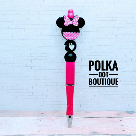 Minnie Silicone Beaded Pen