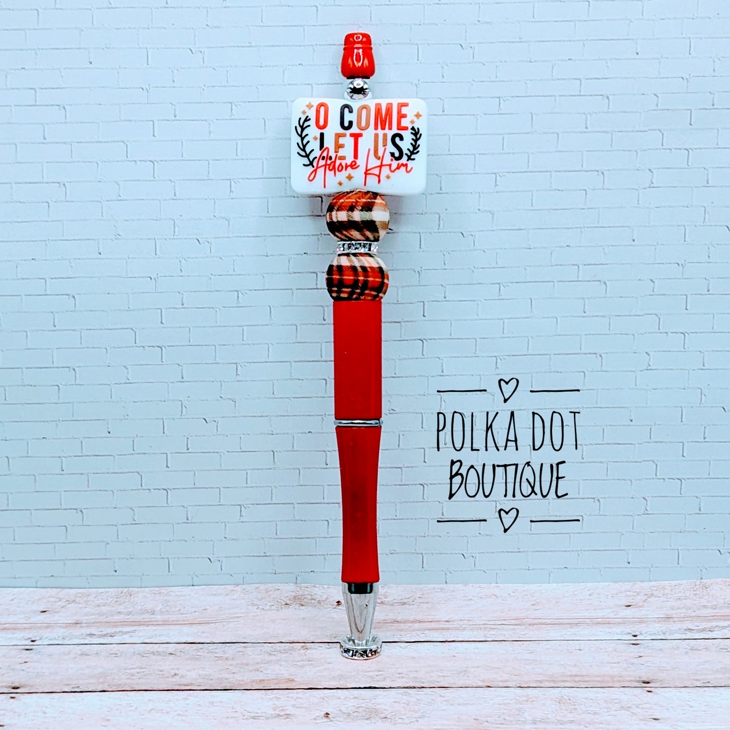 Pen : O come let us adore him Silicone Beaded Pen