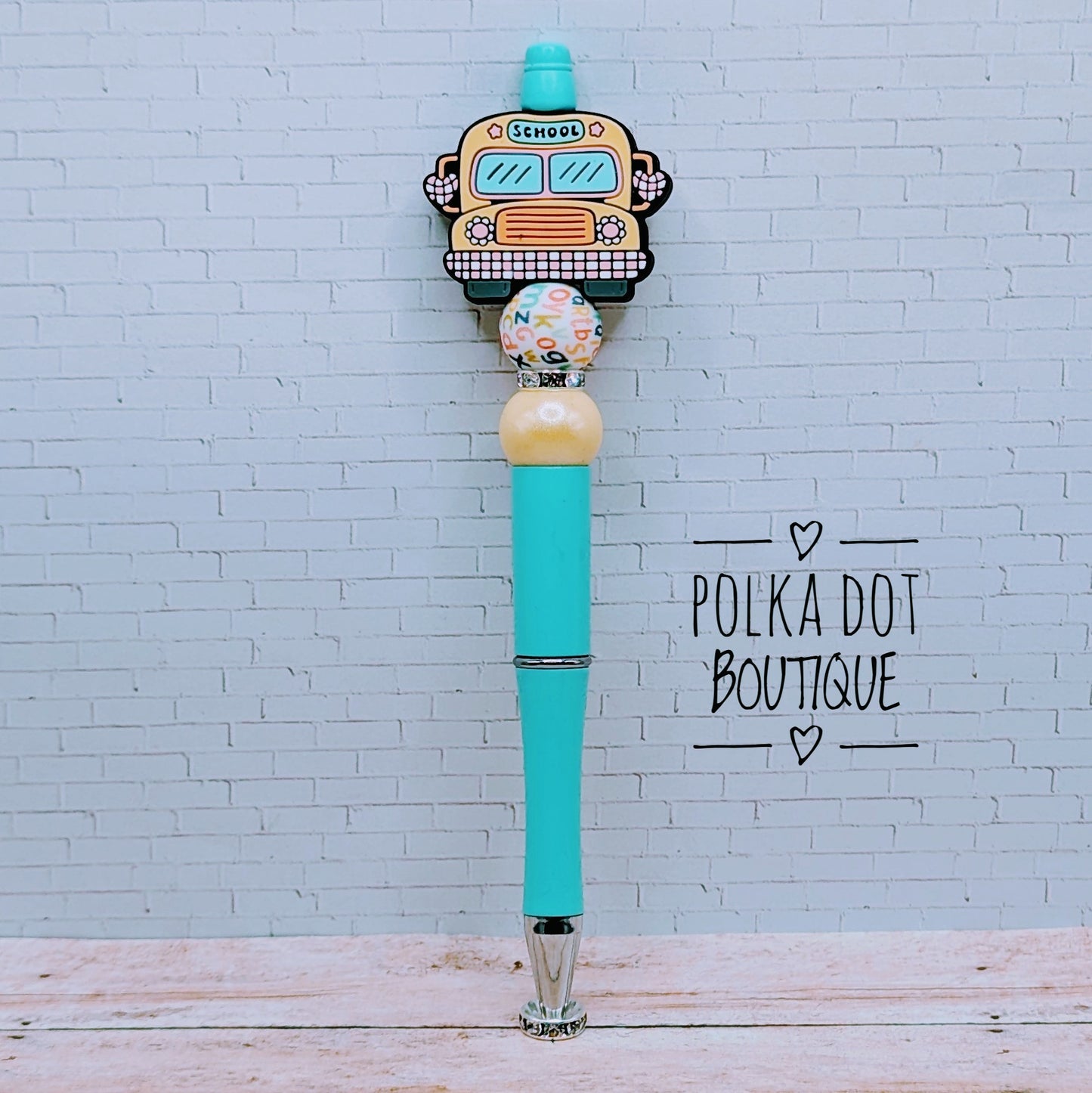 Teacher : Bus Silicone Beaded Pen