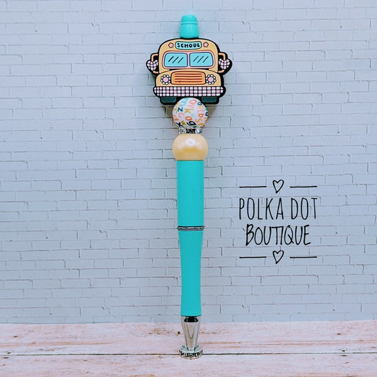 Teacher : Bus Silicone Beaded Pen