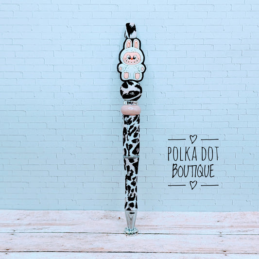 Labubu : White Silicone Beaded Pen