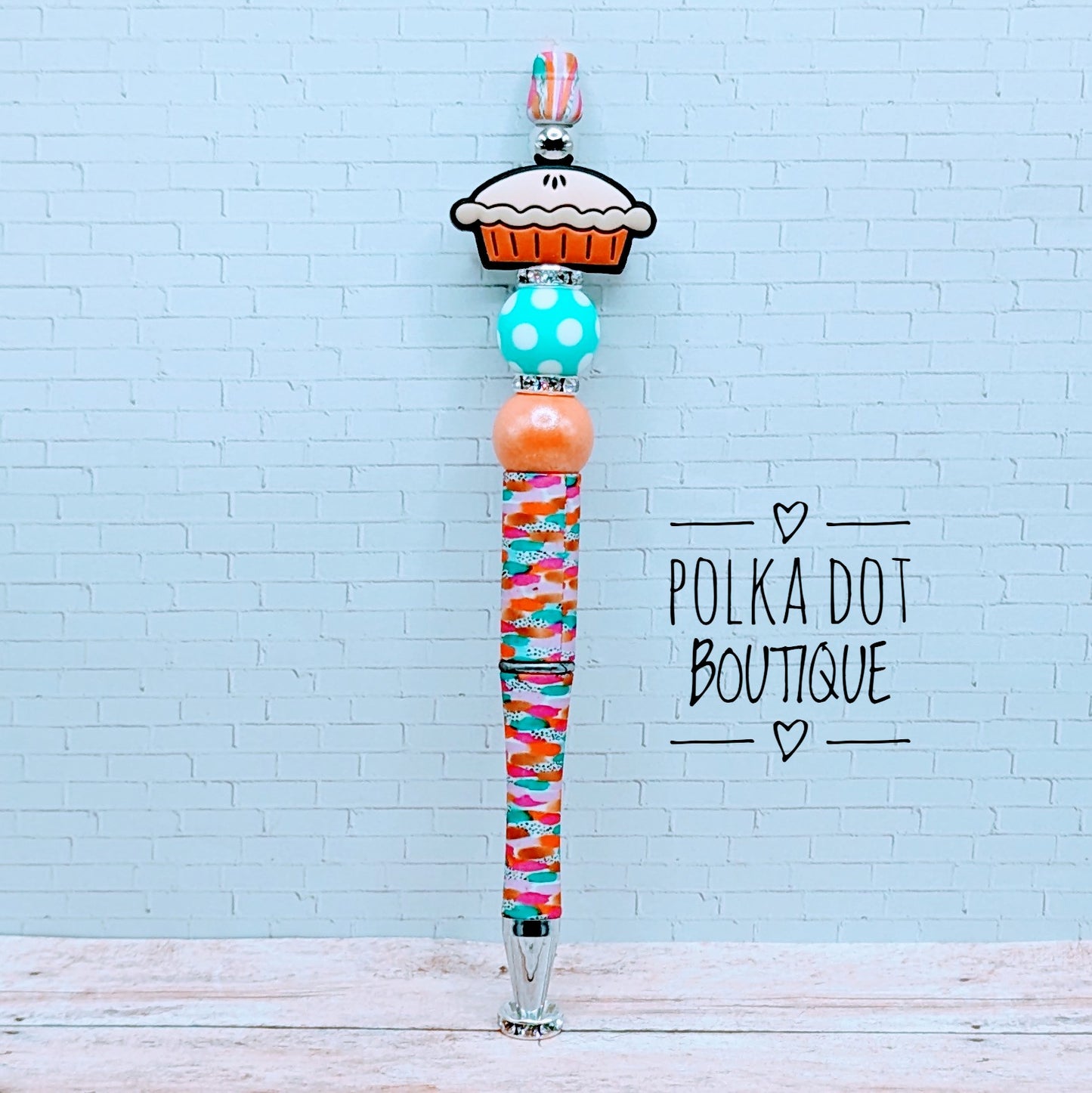 Pen : Pumpkin Pie Silicone Beaded Pen