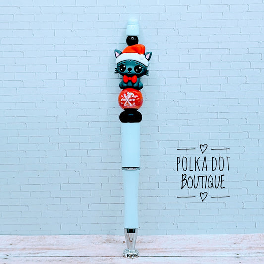 Pen : Santa Kitty Silicone Beaded Pen