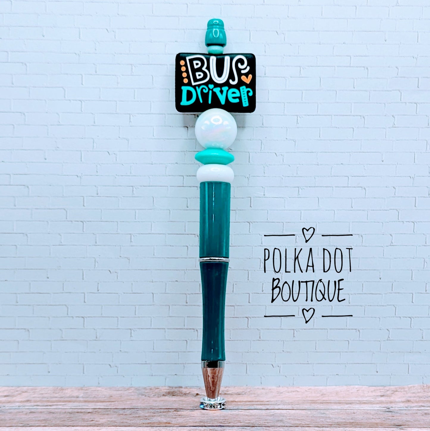 Teacher / Staff : Bus Driver Blue Silicone Beaded Pen