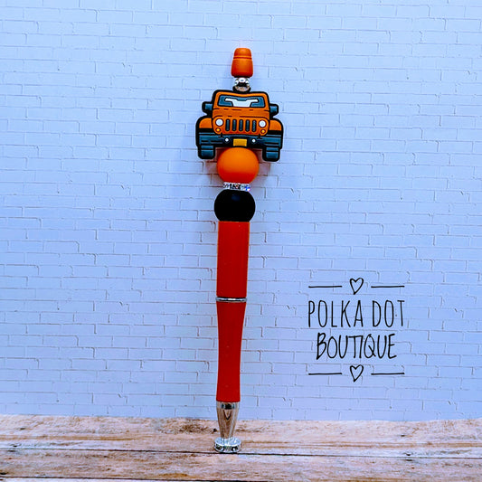 Jeep : Orange Silicone Beaded Pen