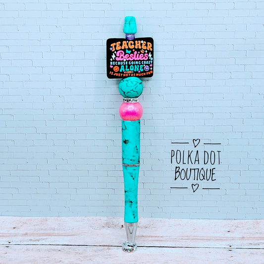 Teacher : Teacher Besties Silicone Beaded Pen