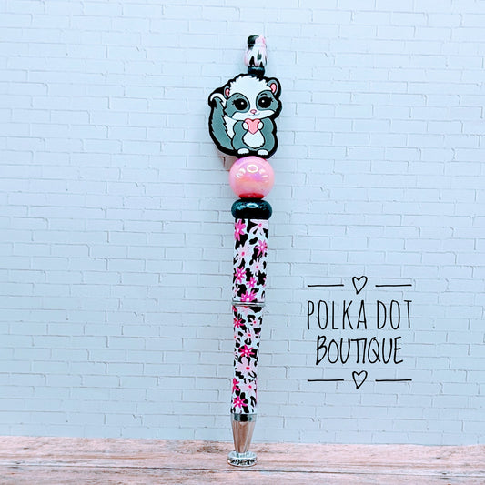 Skunk Silicone Beaded Pen