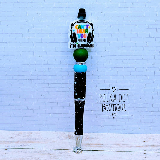 Can't hear you I'm gaming Silicone Beaded Pen