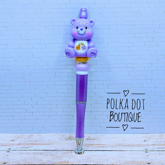 Care Bear : Purple Beaded Pen