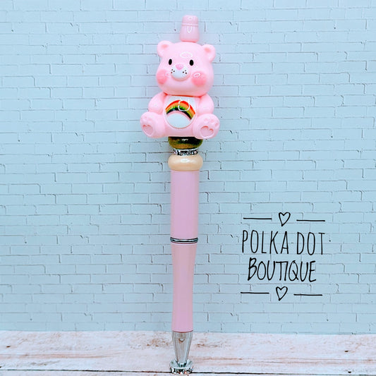 Care Bear : Light Pink Beaded Pen