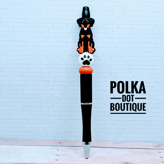 Dog : Rottweiler Silicone Beaded Pen