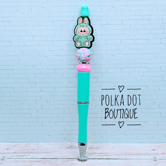 Labubu : Green Silicone Beaded Pen
