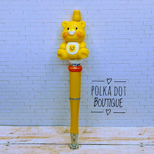 Care Bear : Yellow Beaded Pen