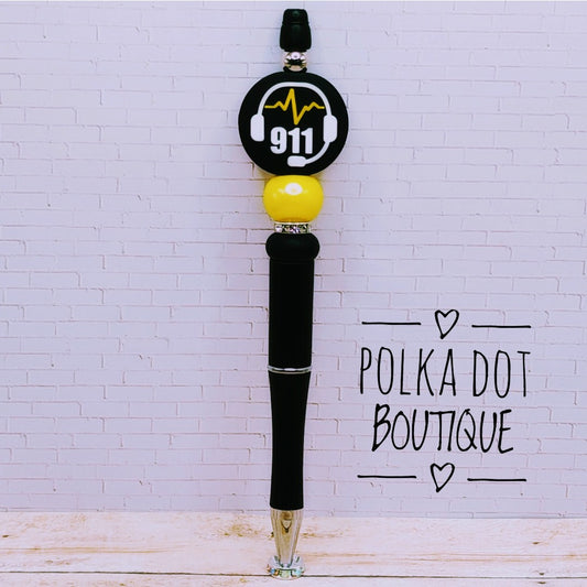 Career : 911 Dispatcher Silicone Beaded Pen