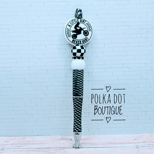 Dirt Bike Silicone Beaded Pen