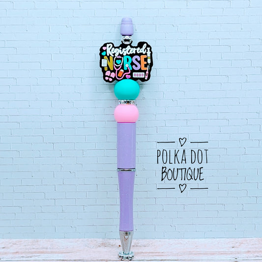 Nurse : Registered Nurse Silicone Beaded Pen