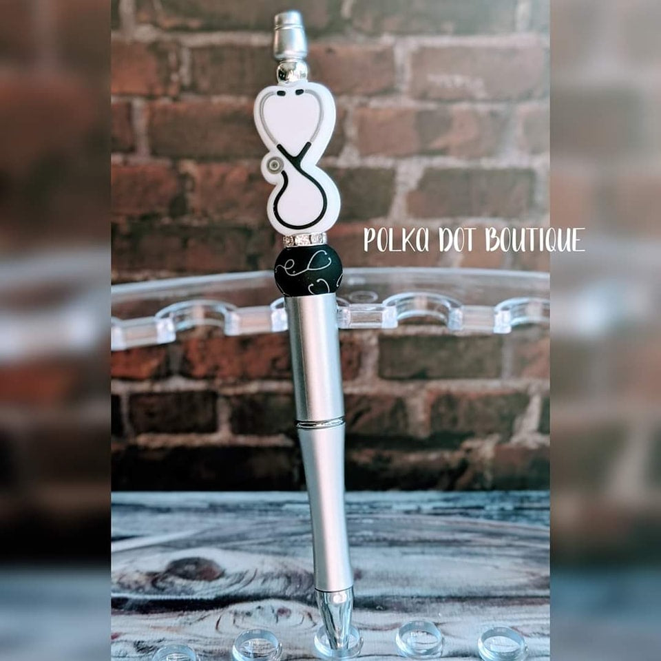 Nurse: Stethoscope Silicone Beaded Pen