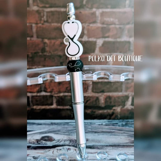 Nurse: Stethoscope Silicone Beaded Pen