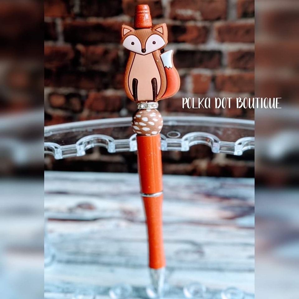 Fox Silicone Beaded Pen