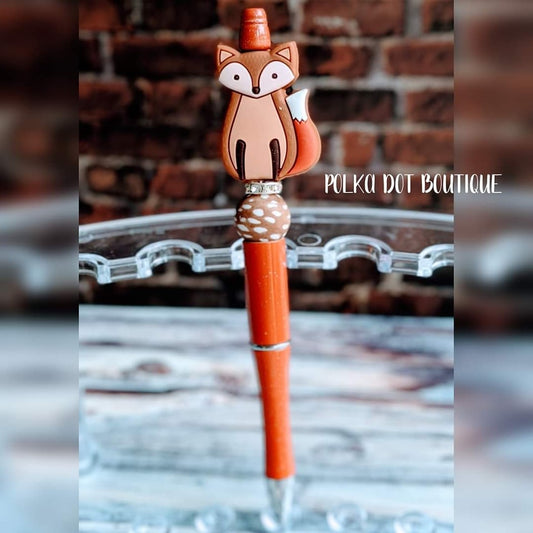 Fox Silicone Beaded Pen