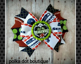 Seahawks Pinwheel Bow