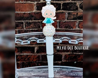 Ice Queen Silicone Beaded Pen