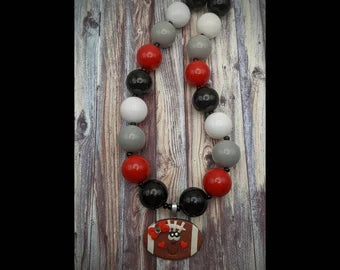 Ohio State Clay Football Chunky Necklace