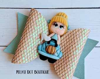 Cinderella Princess Clay Faux Leather Bow