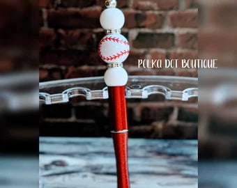 Baseball Silicone Beaded Pen