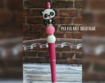 Panda Silicone Beaded Pen