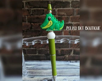 Alligator Silicone Beaded Pen