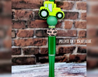 Tractor Silicone Beaded Pen