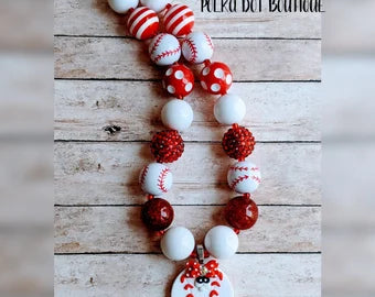 Baseball Clay Chunky Necklace